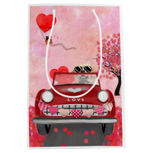 Golden Retriever Hund Car med Hearts Valentine's