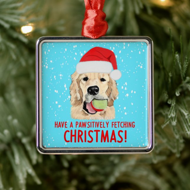 Golden Retriever Hund Ceramic jul Ornament, Julgransprydnad Metall (Träd)