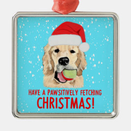 Golden Retriever Hund Ceramic jul Ornament, Julgransprydnad Metall