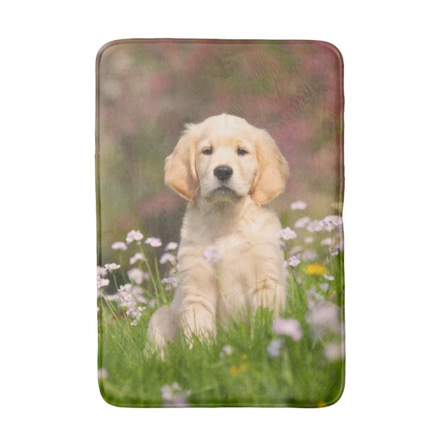 Golden Retriever Hund Cute Goldie Puppy - Badrumsmatta (Framsidan (Vertikal))