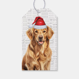 Golden Retriever Hund Cute-Helgdag Presentetikett