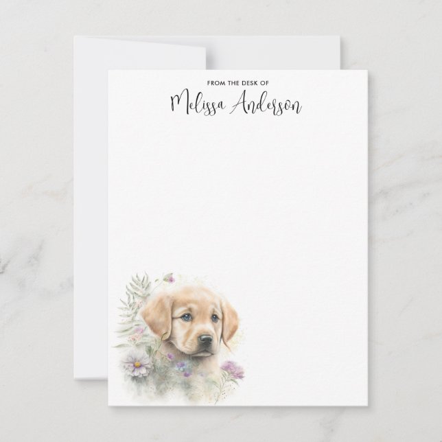 Golden Retriever Hund Cute Puppy Personlig Anteckningskort (Framsida)