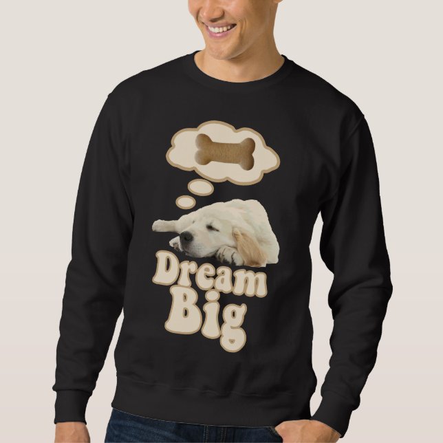 Golden Retriever Hund Dream Big Lång Ärmad Tröja (Framsida)