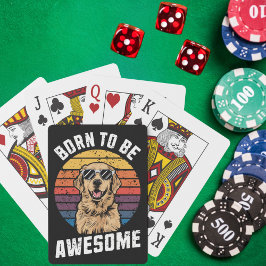 Golden Retriever Hund Född Till Awesome Retro Soln Casinokort
