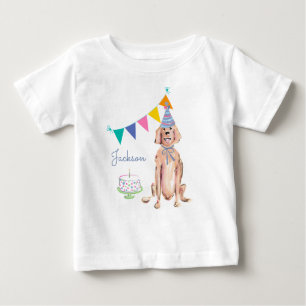 Golden Retriever Hund Första födelsedag Kummel Nam T Shirt
