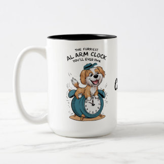 Golden Retriever Hund Funny Alarm Clock Två-Tonad Mugg