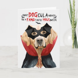 Golden Retriever Hund Funny Count DOGcula Hallowee Helgkort