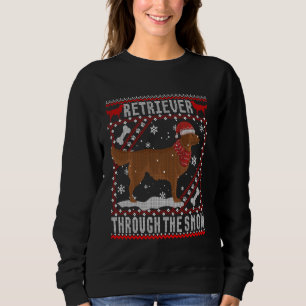 Golden Retriever Hund genom Snö Ugly Sweater T Shirt