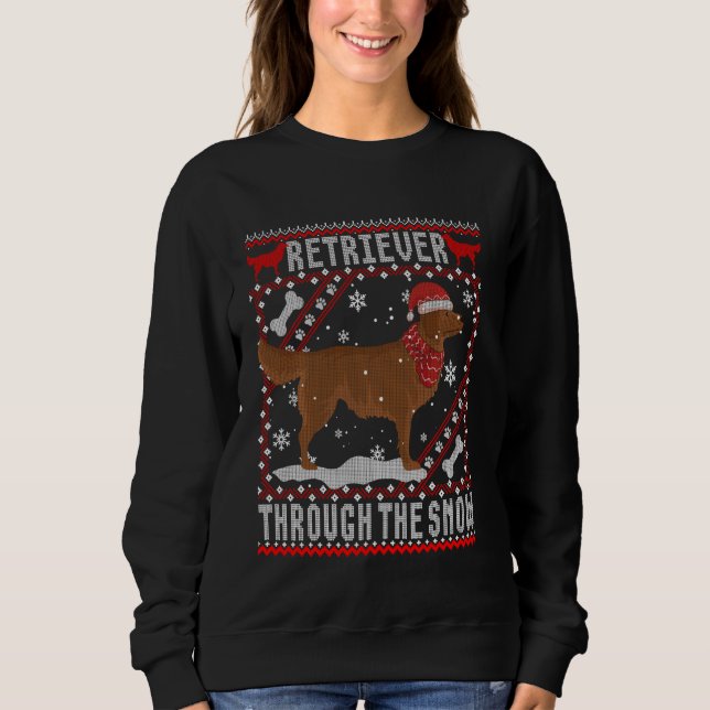 Golden Retriever Hund genom Snö Ugly Sweater T Shirt (Framsida)