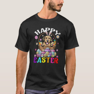 Golden Retriever Hund Glad påsk Bunny Eggs Easte T Shirt