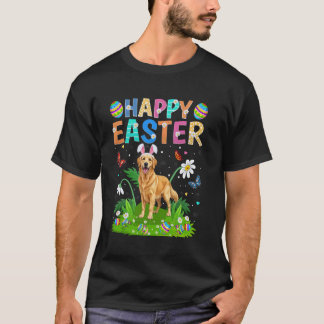 Golden Retriever Hund Glad Påskäggsjakt Kanin Ö T Shirt