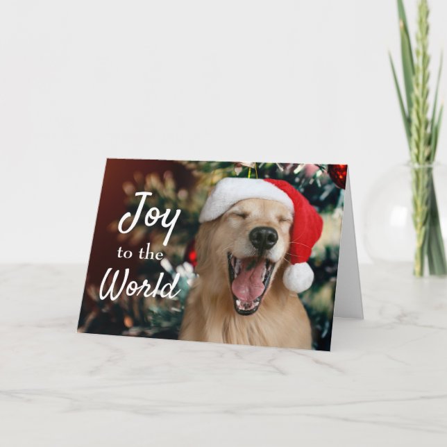 Golden Retriever Hund Glädje till världen jul Helgkort (Framsida)