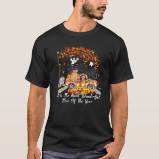 Golden Retriever Hund Halloween Det Är Den Mest Un T Shirt