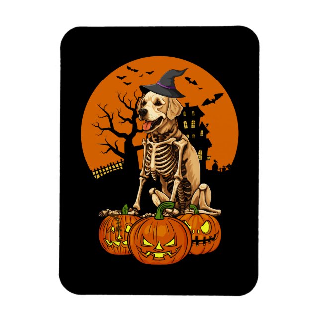 Golden Retriever Hund Halloween Magnet (Vertikal)