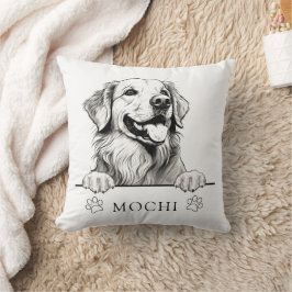 Golden Retriever Hund Hand Teckning Personlig Kudde