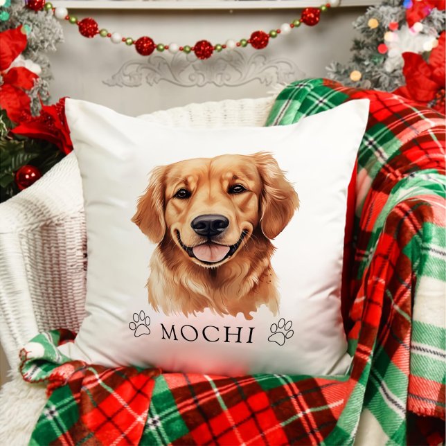 Golden Retriever Hund Hand Teckning Personlig Kudde (Skapare uppladdad)