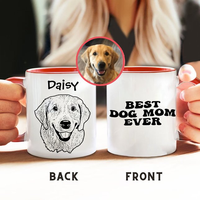 Golden Retriever Hund Hand Teckning Personlig Mugg (Skapare uppladdad)
