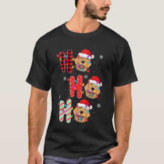 Golden Retriever Hund Ho Ho Ho Tomte Jul Ljus T Shirt