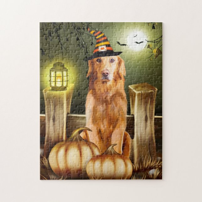 Golden Retriever Hund i Halloween Costume Pussel (Vertikal)