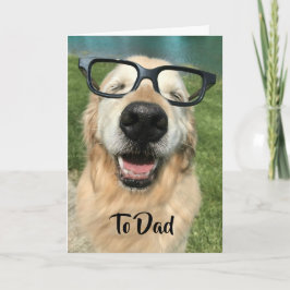 Golden Retriever Hund i Nerd Glasses Fars dag Kort