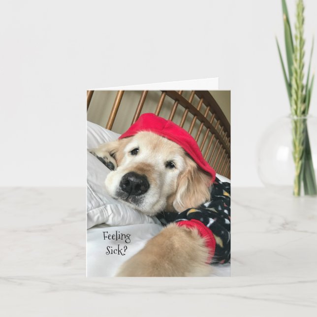 Golden Retriever Hund i Pajamas Get well Kort (Framsida)