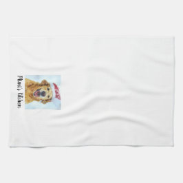 Golden Retriever Hund i Santa Hat, Anpassningsbar Kökshandduk