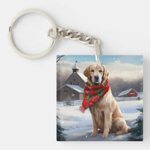 Golden Retriever Hund i Snö-julen