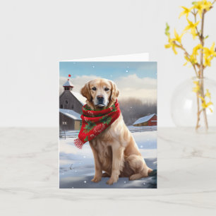 Golden Retriever Hund i Snö-julen Kort