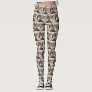 Golden Retriever Hund i Snö-julen Leggings