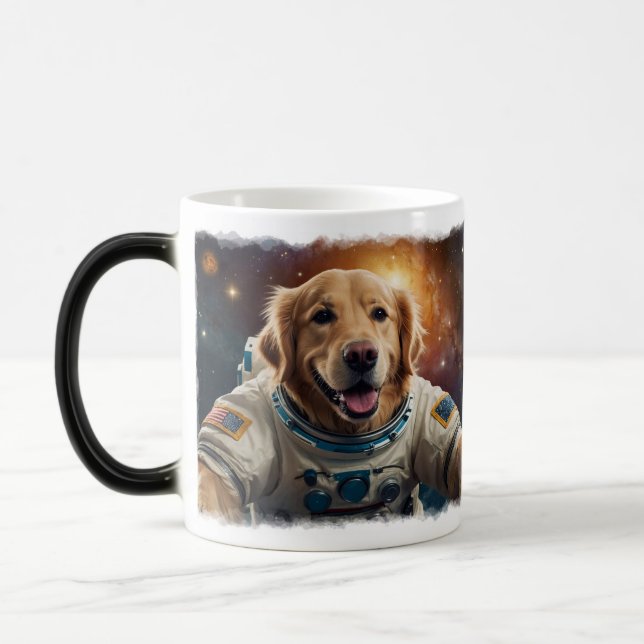 Golden Retriever Hund i Space Magisk Mugg (Vänster)