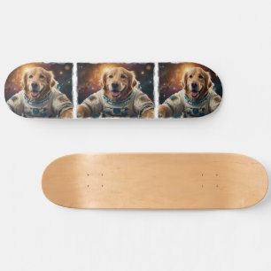 Golden Retriever Hund i Space Mini Skateboard Bräda 18,5 Cm