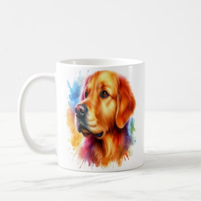 Golden Retriever-Hund i vattenfärg Kaffemugg (Vänster)
