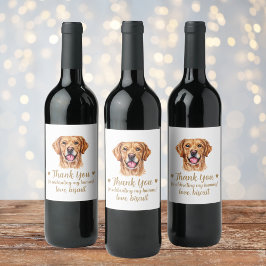 Golden Retriever Hund Jag Gör Också Bröllops Vinst Vinflaska Etikett
