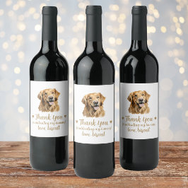 Golden Retriever Hund Jag Gör Också Bröllopsvinset Vinflaska Etikett