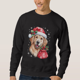 Golden Retriever Hund Jul Belysning Högtidlig Fest Lång Ärmad Tröja