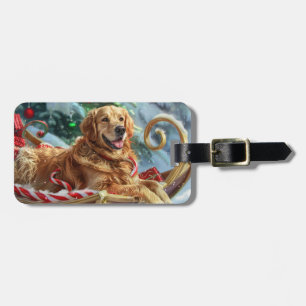 Golden Retriever Hund Jul Festive Bagagebricka
