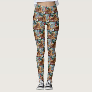 Golden Retriever Hund Jul Festlig Leggings