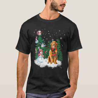 Golden Retriever Hund jul jul Snögubbe Julafton Tr T Shirt