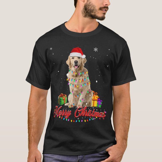 Golden Retriever Hund jul jultomten jul T Shirt (Framsida)