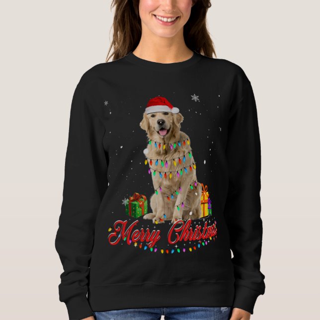 Golden Retriever Hund jul jultomten jul T Shirt (Framsida)