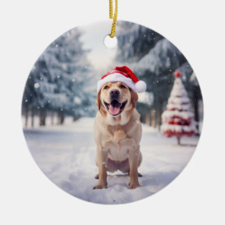 Golden Retriever Hund jul Keepsaké Julgransprydnad Keramik