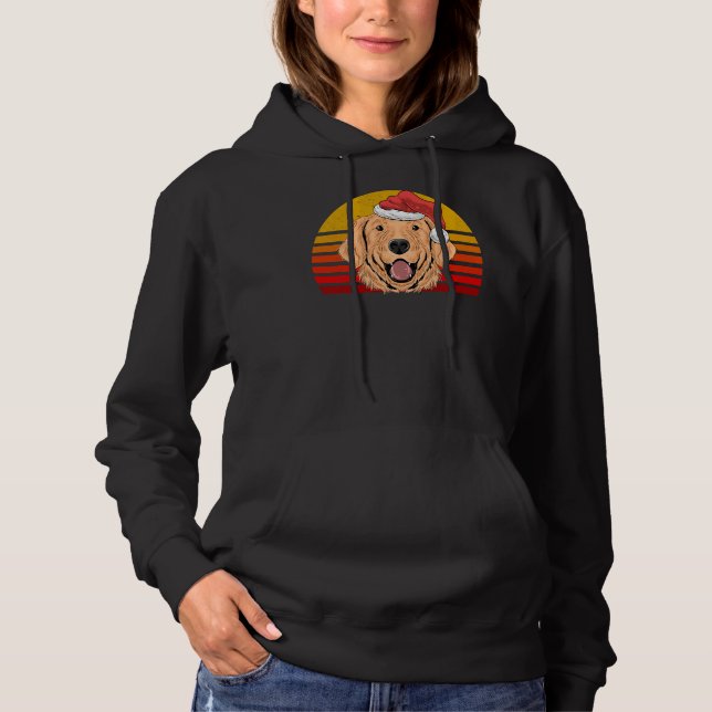 Golden Retriever Hund jul Retro T Shirt (Framsida)