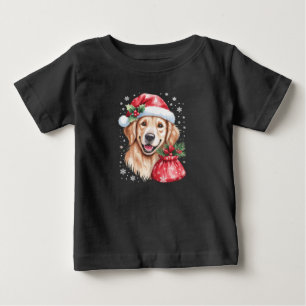 Golden Retriever Hund Julbelysning Högtidlig Fest T Shirt