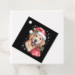 Golden Retriever Hund Julbelysning Höjdpunkt Julfe Gåvor Etiketter