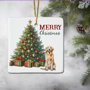 Golden Retriever Hund Julgran Julgransprydnad Keramik