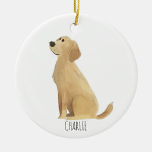 Golden Retriever Hund Julgransprydnad Keramik