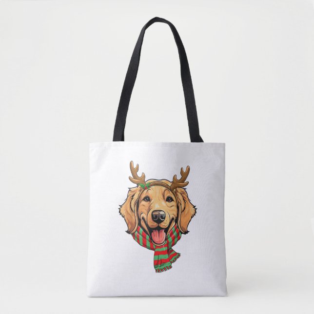 Golden Retriever Hund julrener Santa Hat Tygkasse (Framsida)