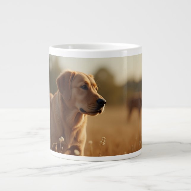 Golden Retriever Hund Jumbo Mugg (Framsidan)