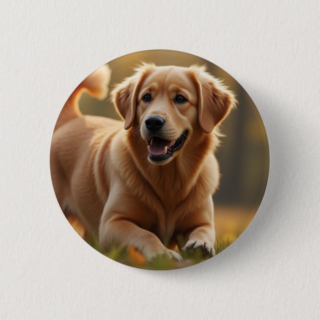 Golden Retriever Hund Knapp (Framsida)
