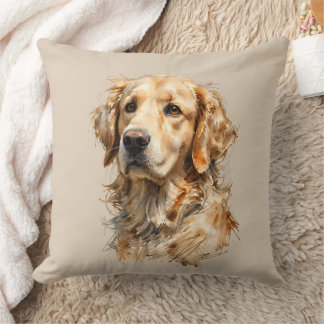 Golden Retriever Hund Konst Kudde